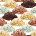 Watercolor seamless pattern of handfuls of various species of rice