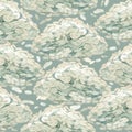 Watercolor seamless pattern of handfuls of white rice.