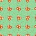 Watercolor seamless pattern with holidays brown baked gingerbreads.On blue background.