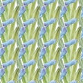 Watercolor seamless pattern with jacinth buds