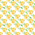 Watercolor seamless pattern with lemons