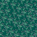 small pink flowers watercolor seamless pattern, emerald green background, little lilaÃÂ flowers pattern,