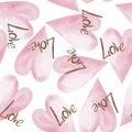 Watercolor seamless pattern about love