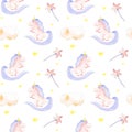 Pink sleeping unicorns pattern