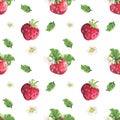 Strawberry and flowers pattern Royalty Free Stock Photo