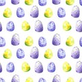 Watercolor seamless pattern in retro style with eggs