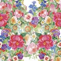 Watercolor seamless pattern with roses. Background for web pages, wedding invitations, save the date cards.