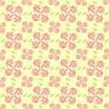 Watercolor Seamless pattern with shrimps and lime . Illustration isolated on yellow background Royalty Free Stock Photo