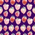 Watercolor seamless pattern with strawberry for the textille fabric and wallpaper