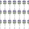 Watercolor seamless pattern with teepee on the