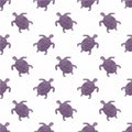 Watercolor seamless pattern with turtles on the