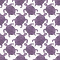 Watercolor seamless pattern with turtles on the