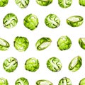 Brussels sprouts illustration. Hand-drawn healthy food.