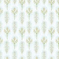 Watercolor seamless pattern with vintage bouquet with dried twigs, grass on blue stains