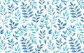 seamless repeating pattern of tiny micro blue leaves ideal for elegant backgrounds Royalty Free Stock Photo