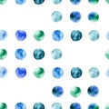 Watercolor seamless simple polka dot childish pattern on white. Royalty Free Stock Photo
