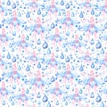Blue Rain Flower Pattern Royalty Free Stock Photo
