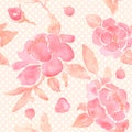 Watercolor seamless wallpaper with Peony flowers