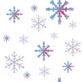 Watercolor seamless winter pattern with snowflakes