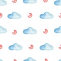 Pattern with cloud and moon Royalty Free Stock Photo