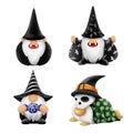 Watercolor set for hand-drawn gnomes of Halloween .illustration vector