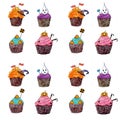 Halloween party cake background celebrate set pattern