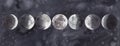 Watercolor Set of moon phases. Royalty Free Stock Photo