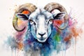 watercolor Sheep Cute sheep watercolor illustrations Cute goat hand-painted watercolor animals