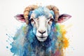 watercolor Sheep Cute sheep watercolor illustrations Cute goat hand-painted watercolor animals