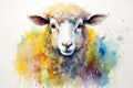 watercolor Sheep Cute sheep watercolor illustrations Cute goat hand-painted watercolor animals