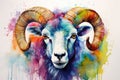watercolor Sheep Cute sheep watercolor illustrations Cute goat hand-painted watercolor animals