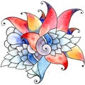 Watercolor shell flower