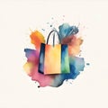 watercolor shopping doodle icon on black friday