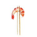 Watercolor shrimp. Royalty Free Stock Photo