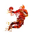 Watercolor silhouette basketball player Royalty Free Stock Photo