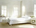 Watercolor of A simple white bedroom with minimum Royalty Free Stock Photo