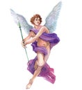 Watercolor single character mystical mythical character angel isolated