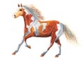 Watercolor single horse animal isolated