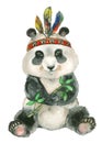 Watercolor sitting panda