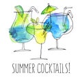 Watercolor and sketch summer cocktail