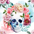 Watercolor skull