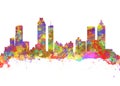 Watercolor skyline of Atlanta Georgia USA Royalty Free Stock Photo