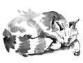 Watercolor sleeping cat Royalty Free Stock Photo