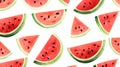 Playful Watermelon Watercolor Pattern With Crisp Graphic Design