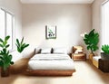 Watercolor of small modern home house design