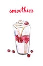 Watercolor smoothies Royalty Free Stock Photo