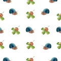 Watercolor snails pattern