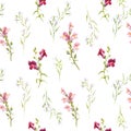 Watercolor snapdragons pattern Royalty Free Stock Photo