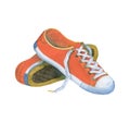 Watercolor sneakers color live coral.