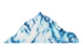 Watercolor snow mountain. Hand painting clipart block of ice on a white isolated background. For designers, decoration